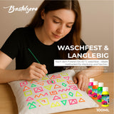 Neon Acrylfarben Set 4 x 100 ml – Fluoreszierende Acrylfarbe für Papier, Leinwand, Holz, Stein & Metall