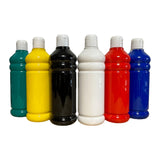 Acrylfarben-Set - 6 hochwertige Farben à 500 ml, deckend und vielseitig für Holz, Stein, Leinwand, Malkarton, Papier, Stoff, Leder, Metall und Pouring
