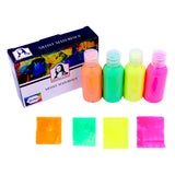 Neon-Acrylfarben-Set - 4 fluoreszierende Farben à 100 ml.