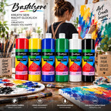 Acrylfarben-Set 6 x 500 ml – Hochpigmentiert & Deckend. 6 brillante Farben