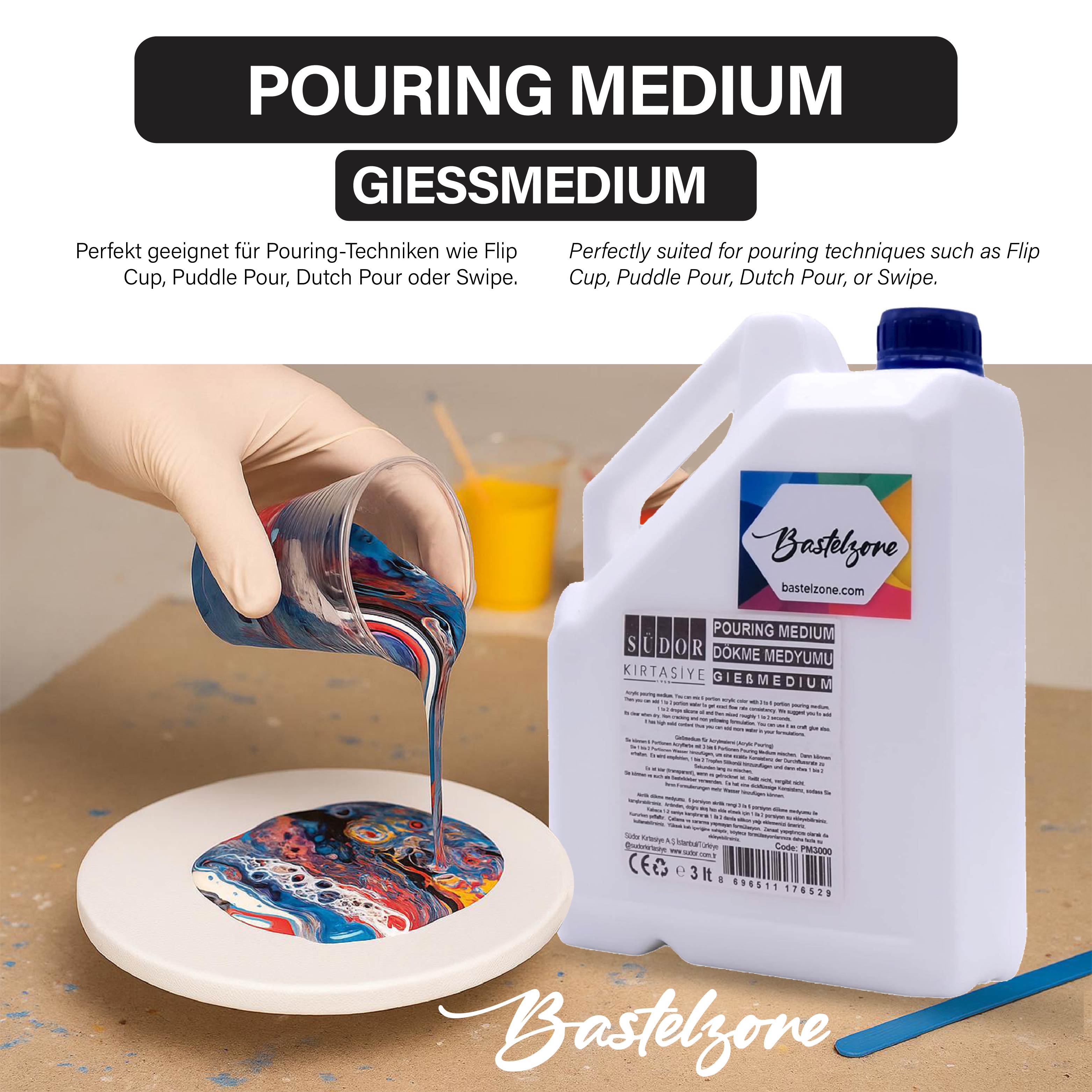 Pouring Medium 3 Liter – Hochwertiges Gießmedium für Acrylic Pouring & –